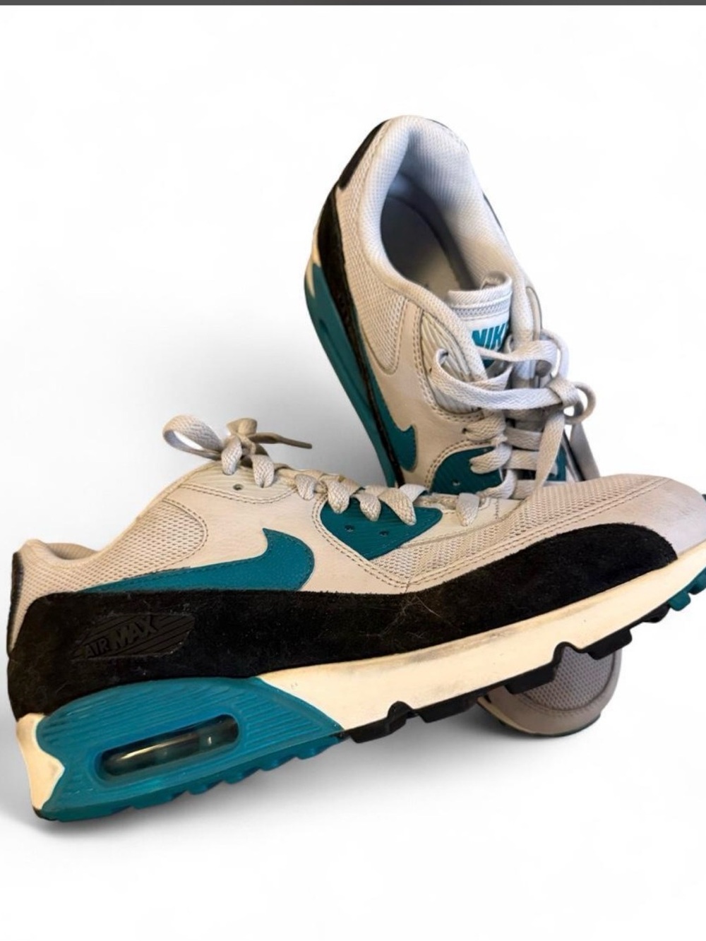 Nike Men's White Teal & Black Air Max Sneakers